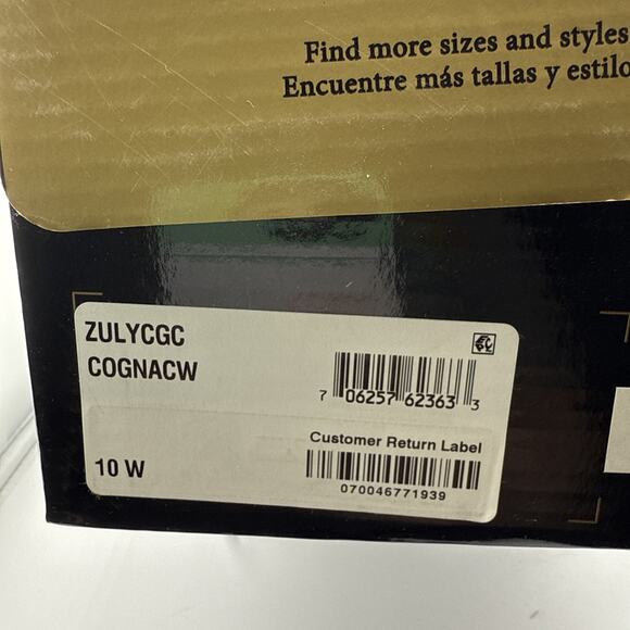 Thalia Sodi Women’s Zuly Cognac Leather Sandals 10 W EUC IN‎ BOX - Picture 10 of 11